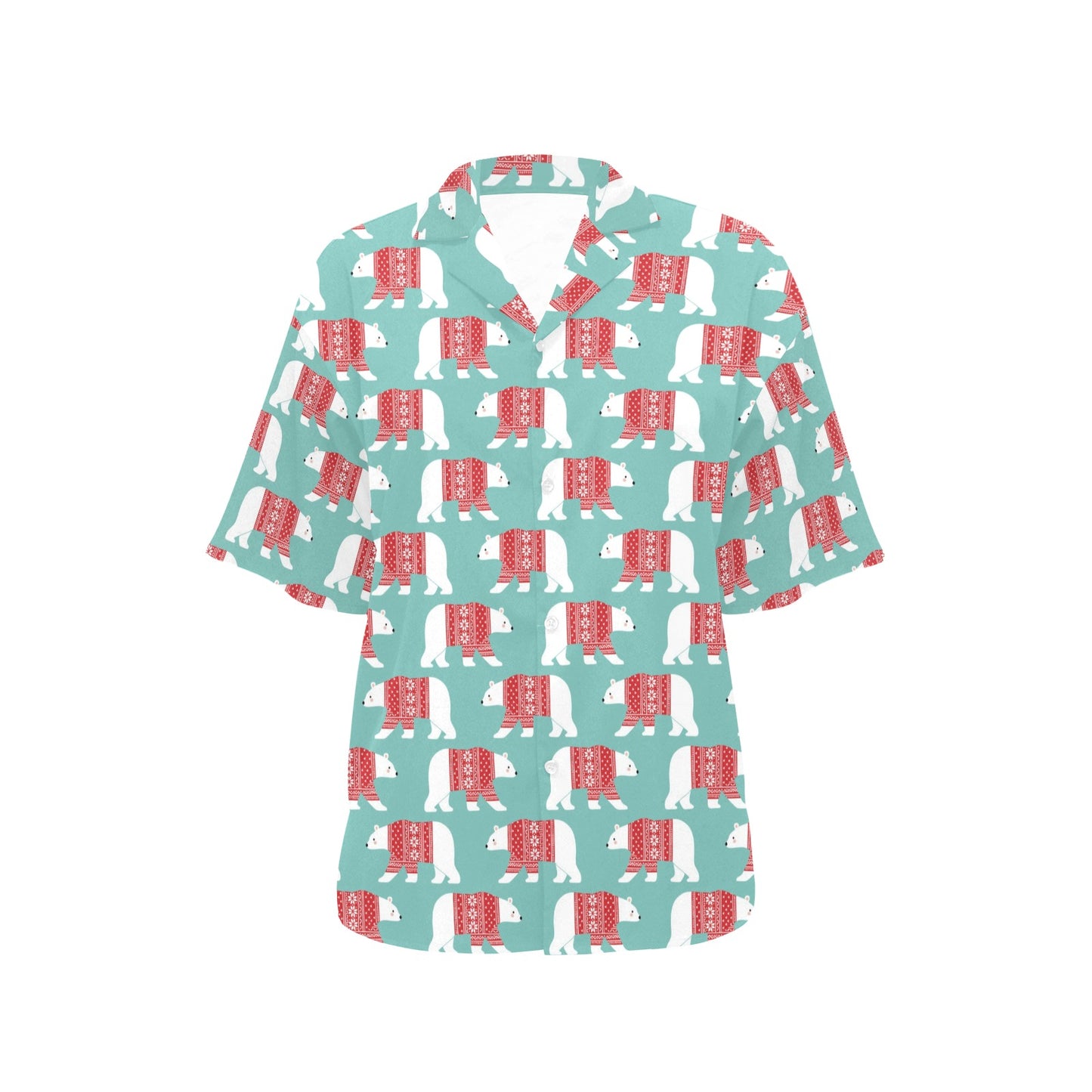 Polar Bear Pattern Print Design A04 Women's Hawaiian Shirt