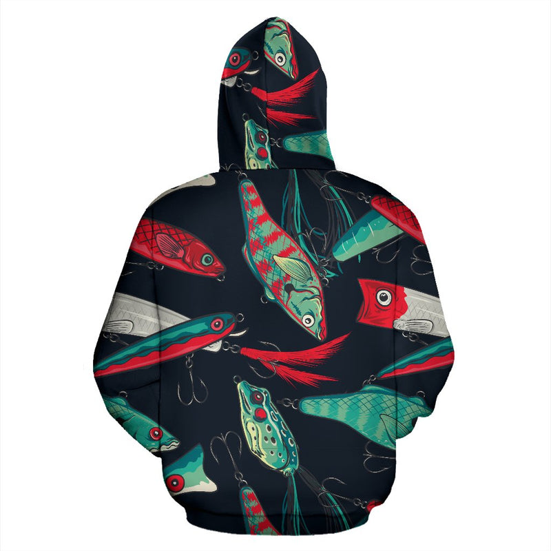 Fishing Bait Pattern All Over Zip Up Hoodie