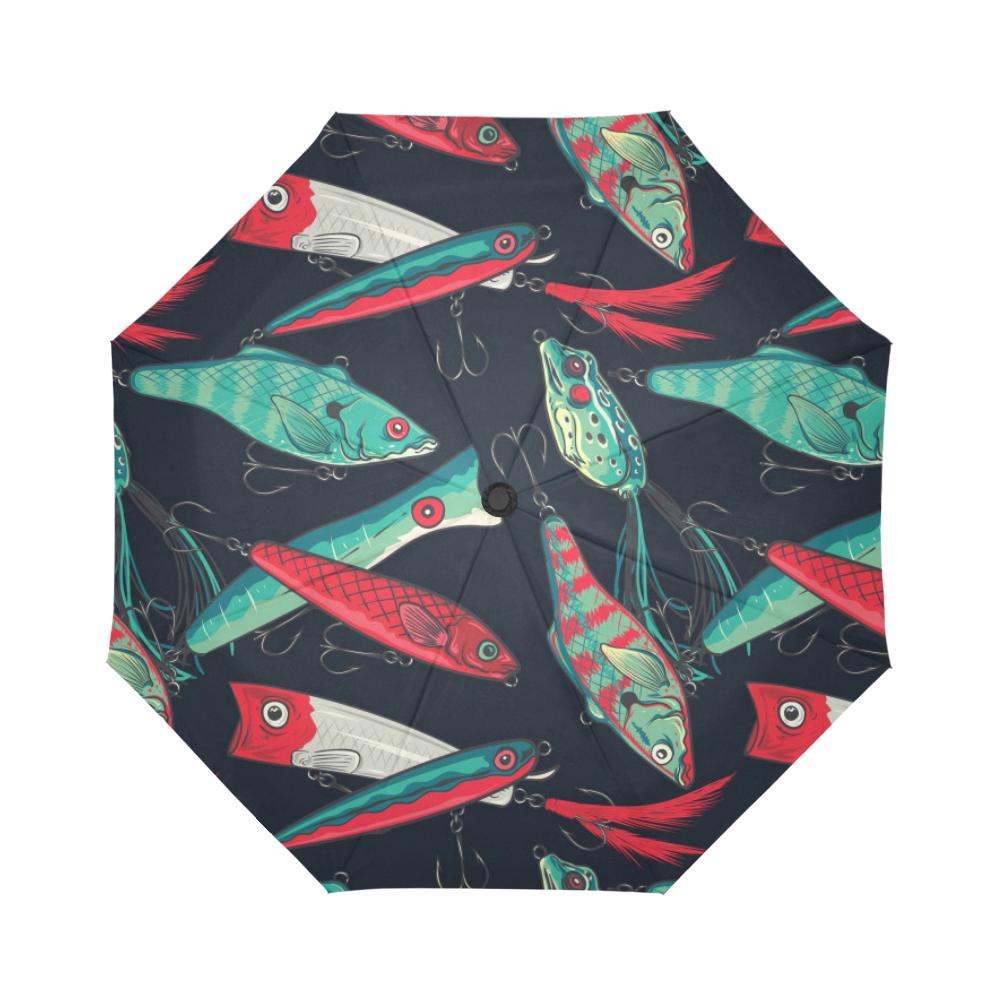 Fishing Bait Pattern Automatic Foldable Umbrella
