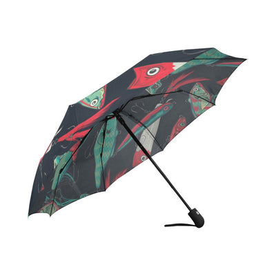 Fishing Bait Pattern Automatic Foldable Umbrella