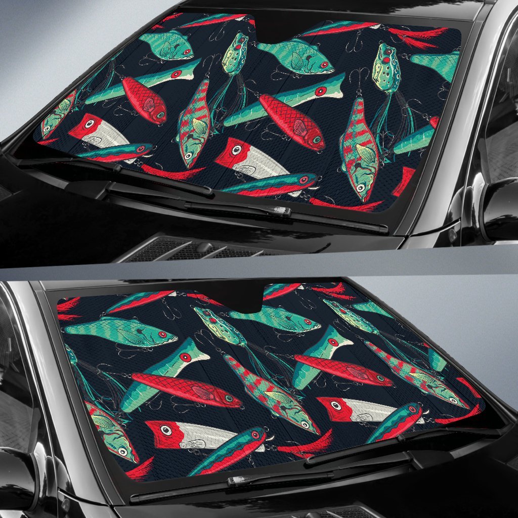 Fishing Bait Pattern Car Sun Shade-JorJune