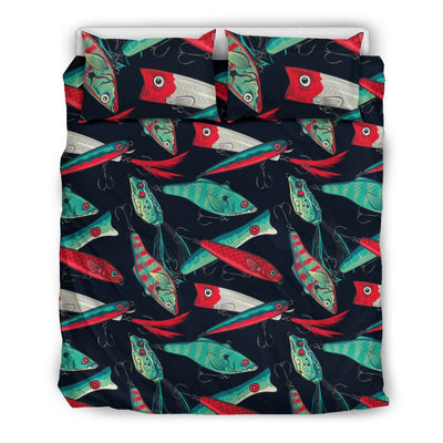 Fishing Bait Pattern Duvet Cover Bedding Set