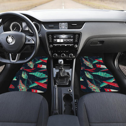 Fishing Bait Pattern Front and Back Car Floor Mats