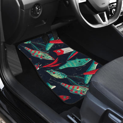 Fishing Bait Pattern Front and Back Car Floor Mats