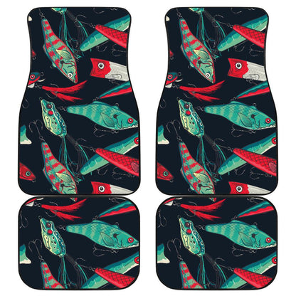Fishing Bait Pattern Front and Back Car Floor Mats