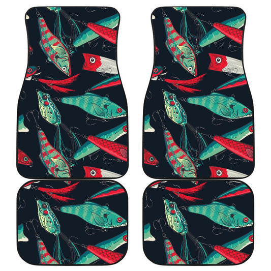 Fishing Bait Pattern Front and Back Car Floor Mats