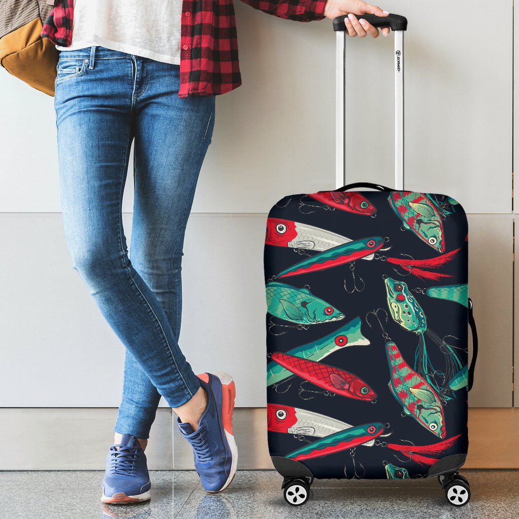 Fishing Bait Pattern Luggage Cover Protector