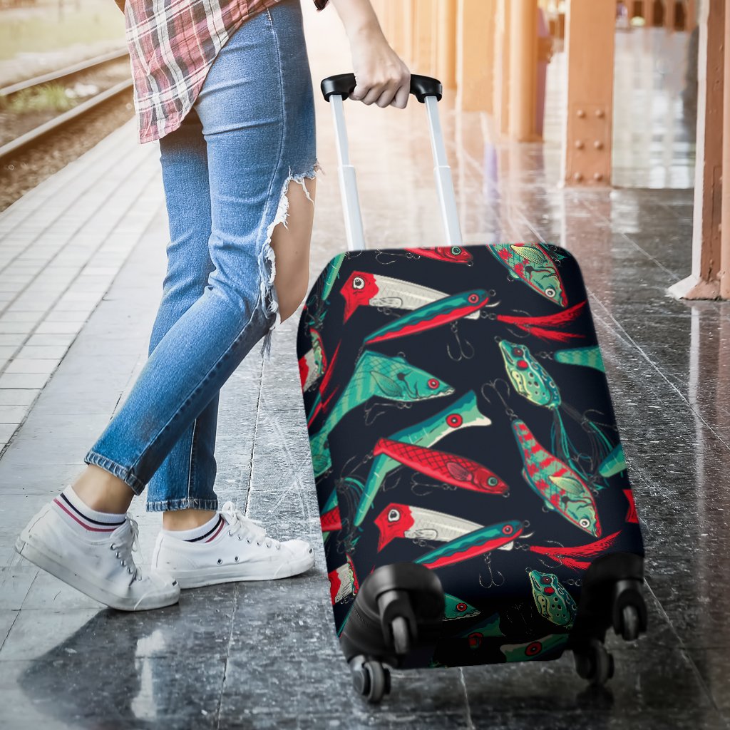 Fishing Bait Pattern Luggage Cover Protector
