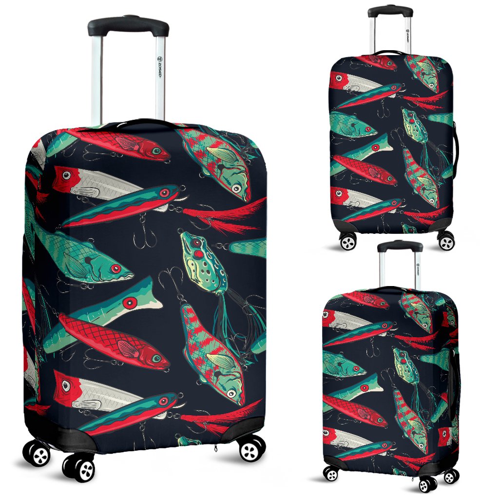 Fishing Bait Pattern Luggage Cover Protector