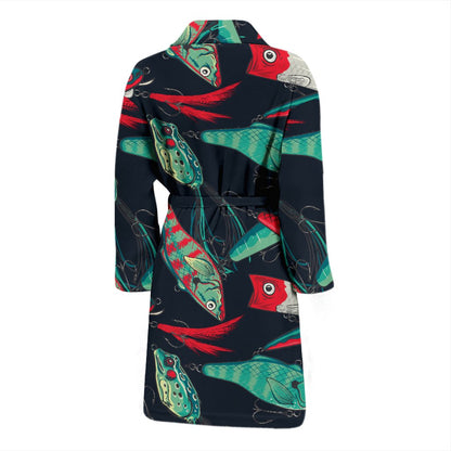 Fishing Bait Pattern Men Bath Robe