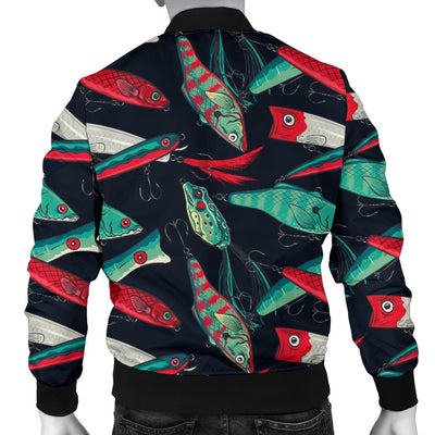 Fishing Bait Pattern Men Casual Bomber Jacket