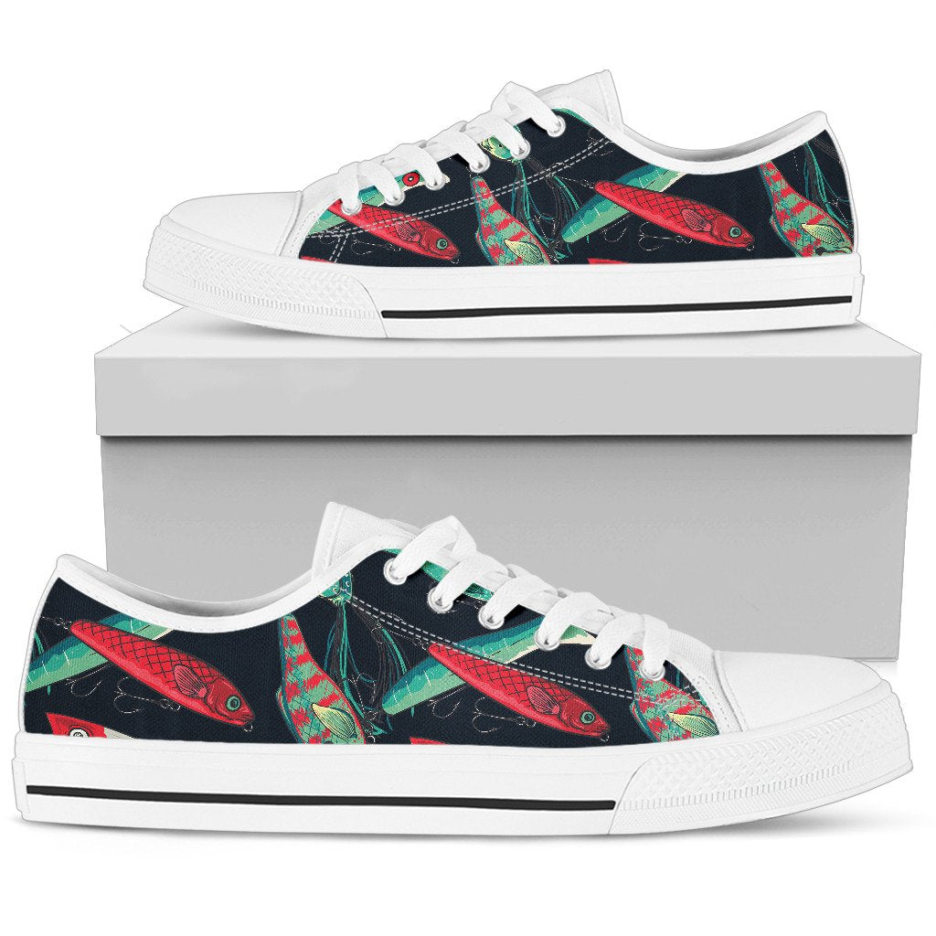 Fishing Bait Pattern Men Low Top Shoes