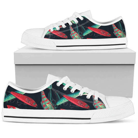 Fishing Bait Pattern Men Low Top Shoes