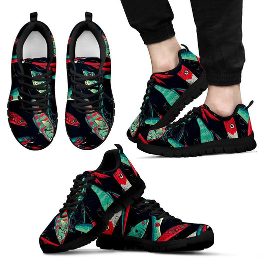 Fishing Bait Pattern Men Sneakers