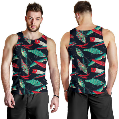 Fishing Bait Pattern Men Tank Top