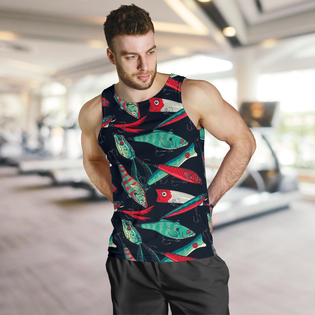 Fishing Bait Pattern Men Tank Top