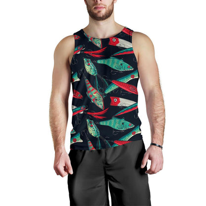 Fishing Bait Pattern Men Tank Top