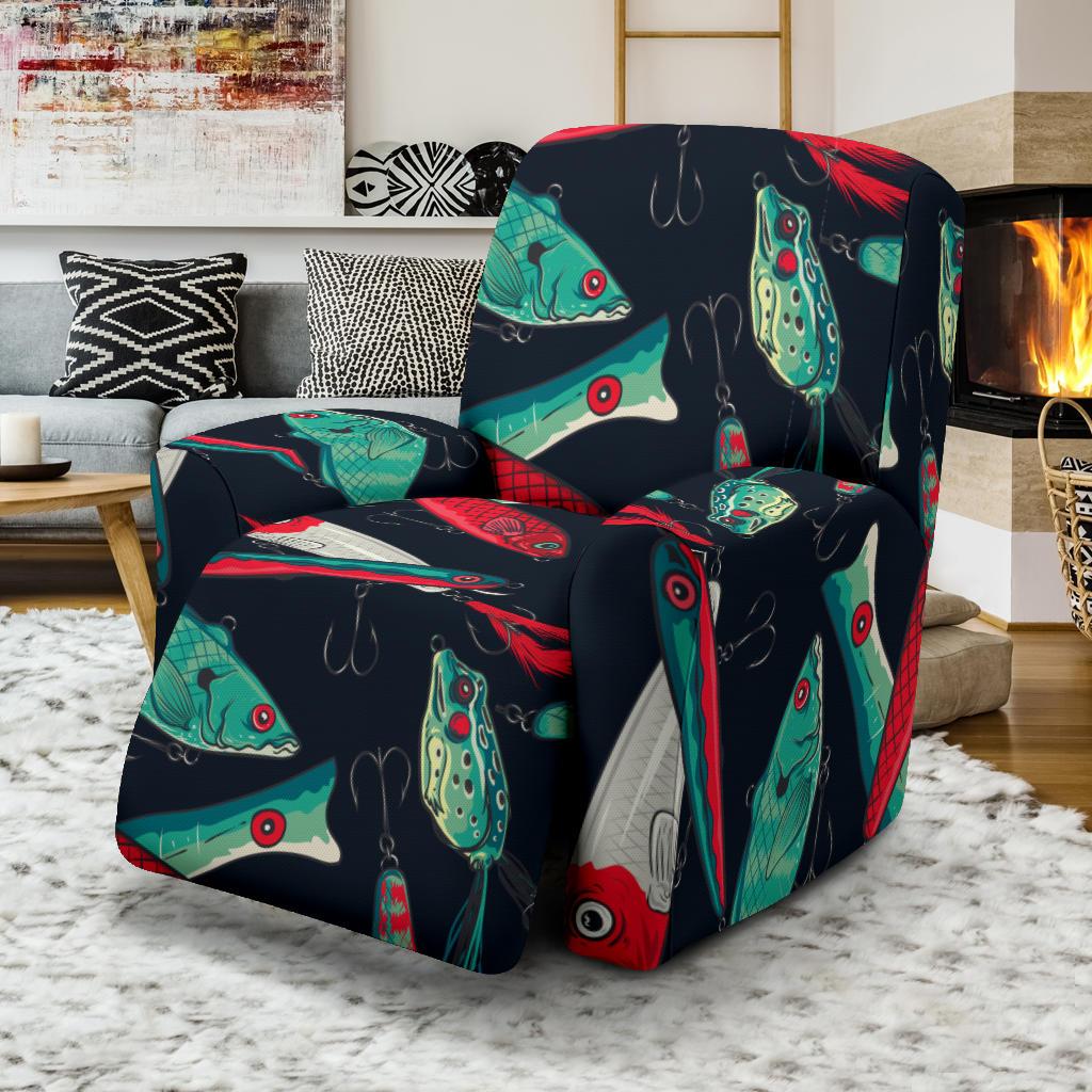 Fishing Bait Pattern Recliner Slipcover-JORJUNE.COM