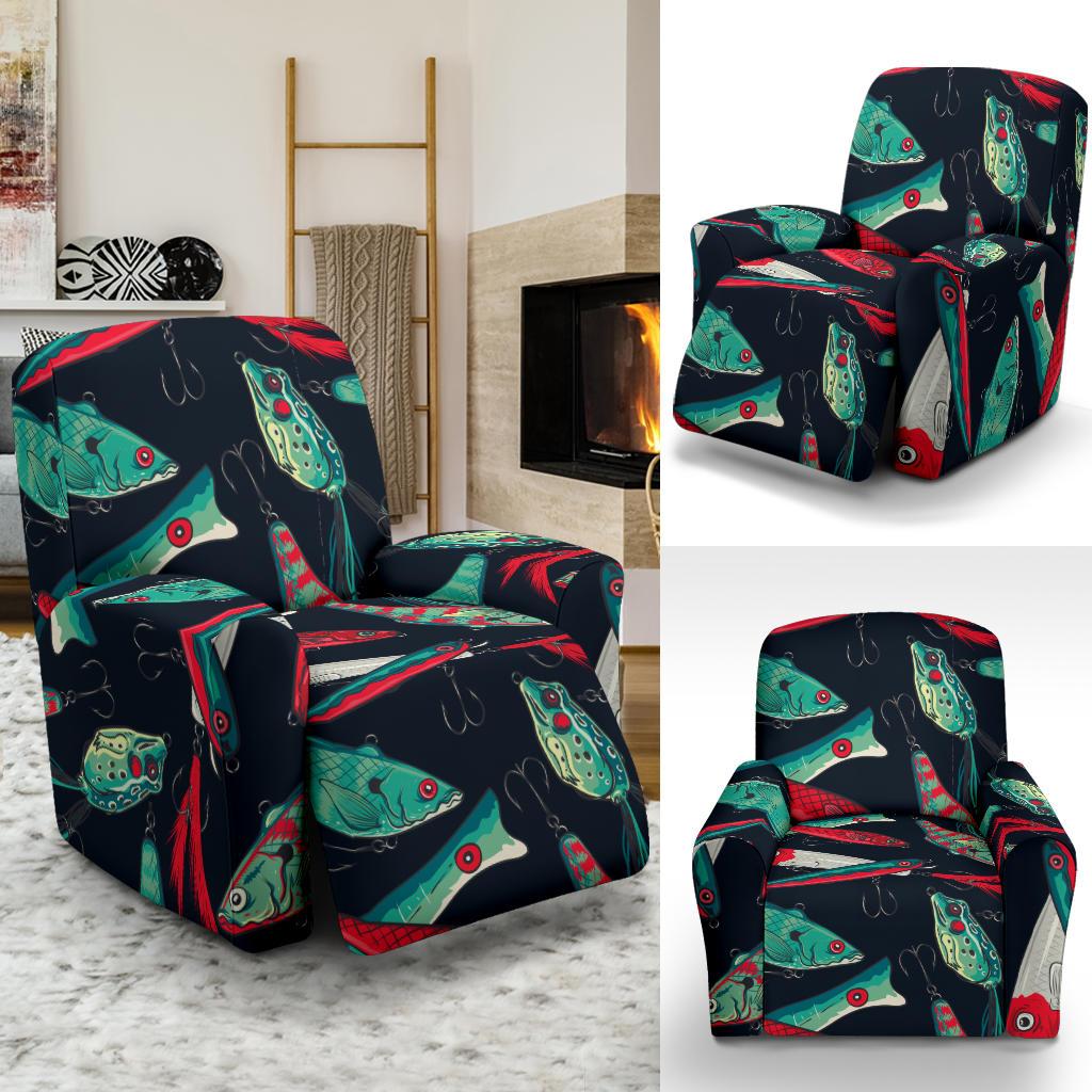 Fishing Bait Pattern Recliner Slipcover-JORJUNE.COM
