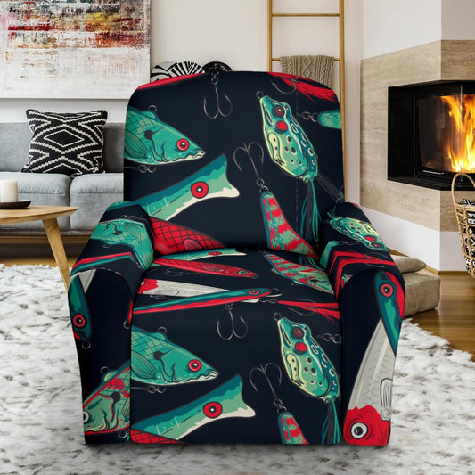 Fishing Bait Pattern Recliner Slipcover-JORJUNE.COM