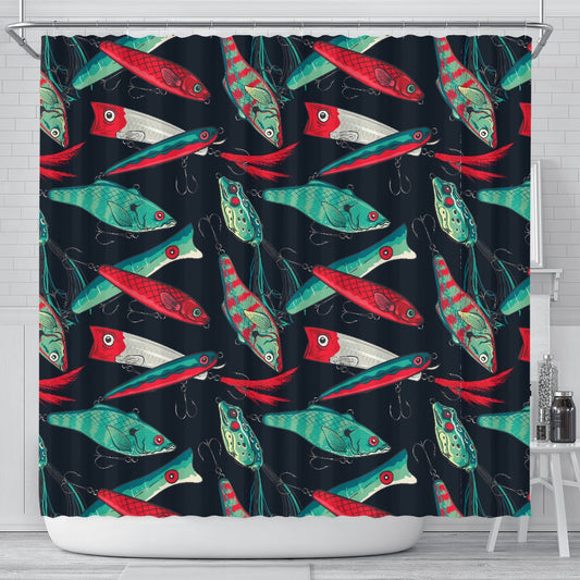 Fishing Bait Pattern Shower Curtain