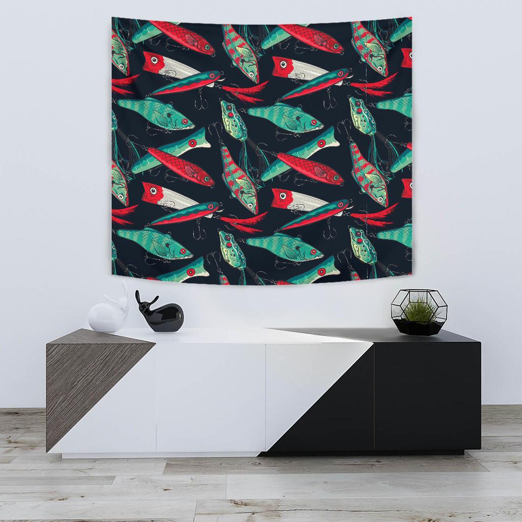 Fishing Bait Pattern Tapestry