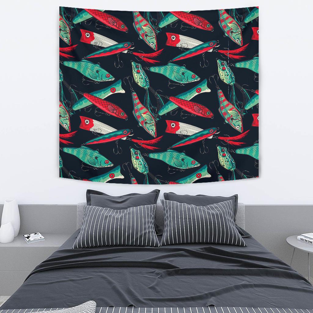 Fishing Bait Pattern Tapestry