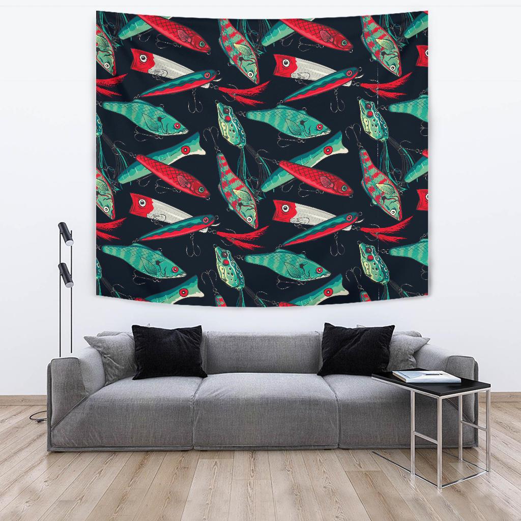 Fishing Bait Pattern Tapestry