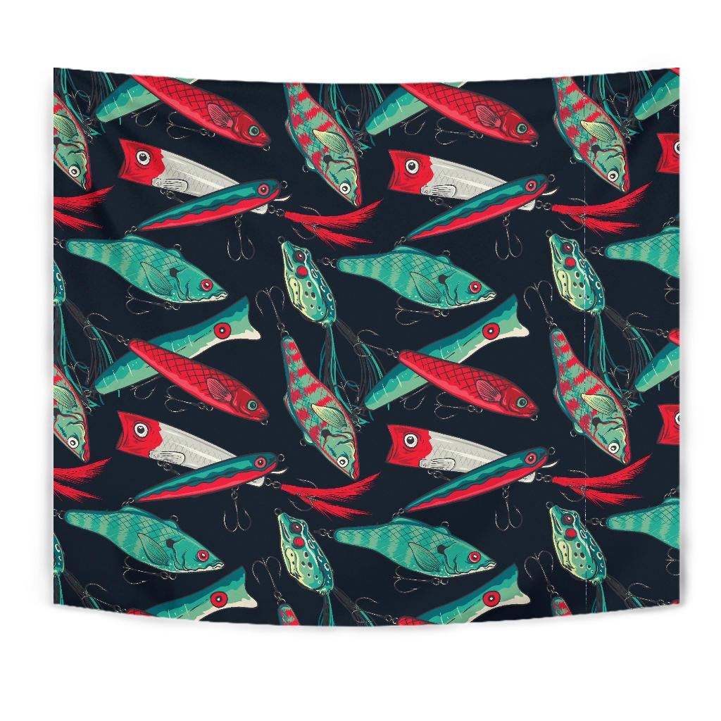 Fishing Bait Pattern Tapestry