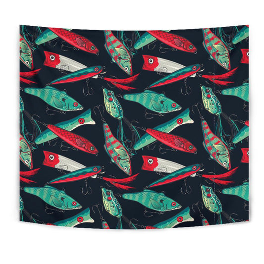 Fishing Bait Pattern Tapestry