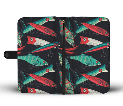 Fishing Bait Pattern Wallet Phone Case