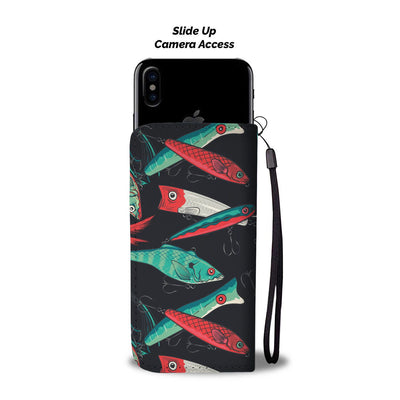 Fishing Bait Pattern Wallet Phone Case