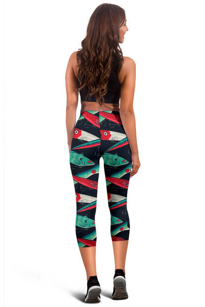 Fishing Bait Pattern Women Capris