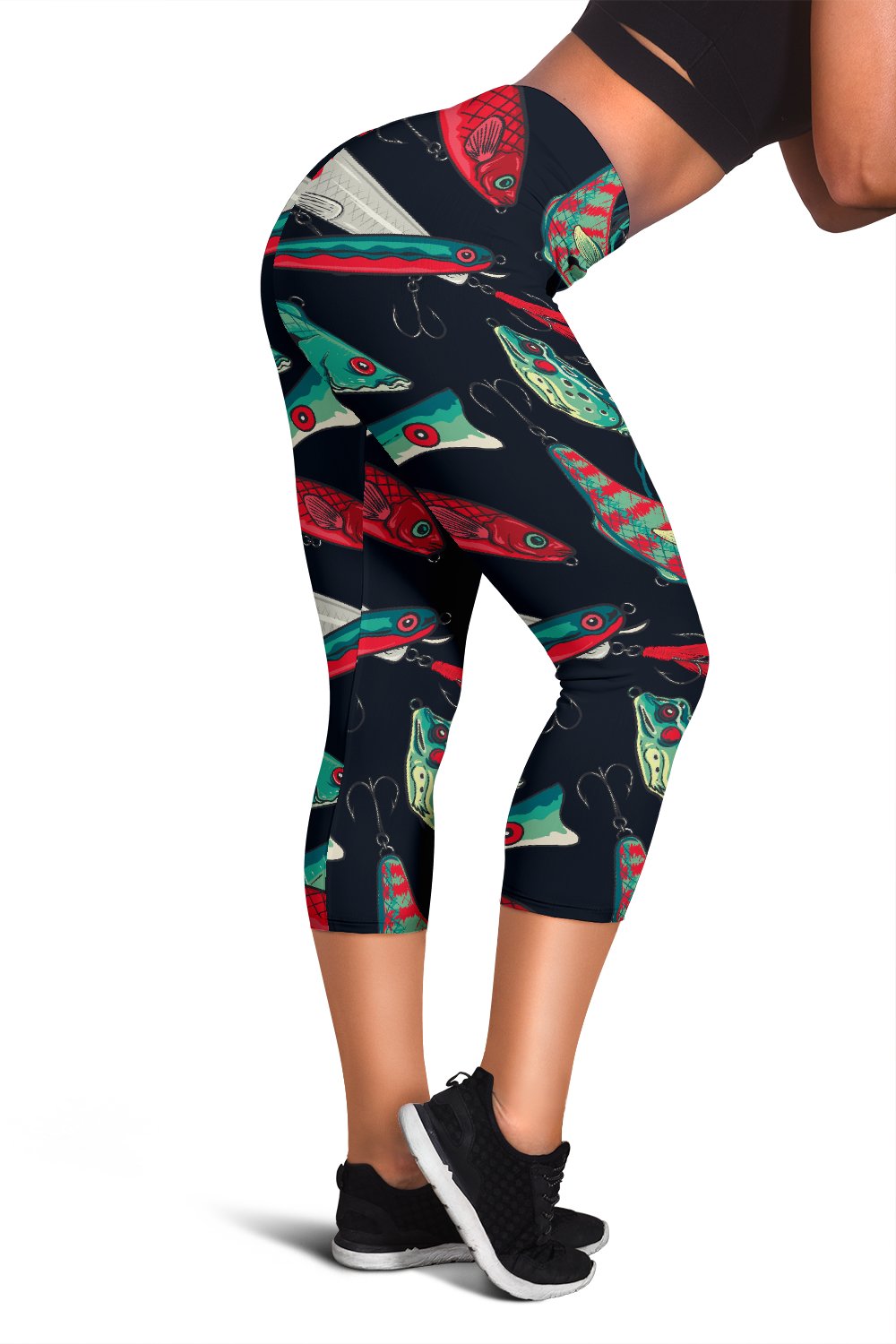 Fishing Bait Pattern Women Capris
