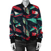 Fishing Bait Pattern Women Casual Bomber Jacket