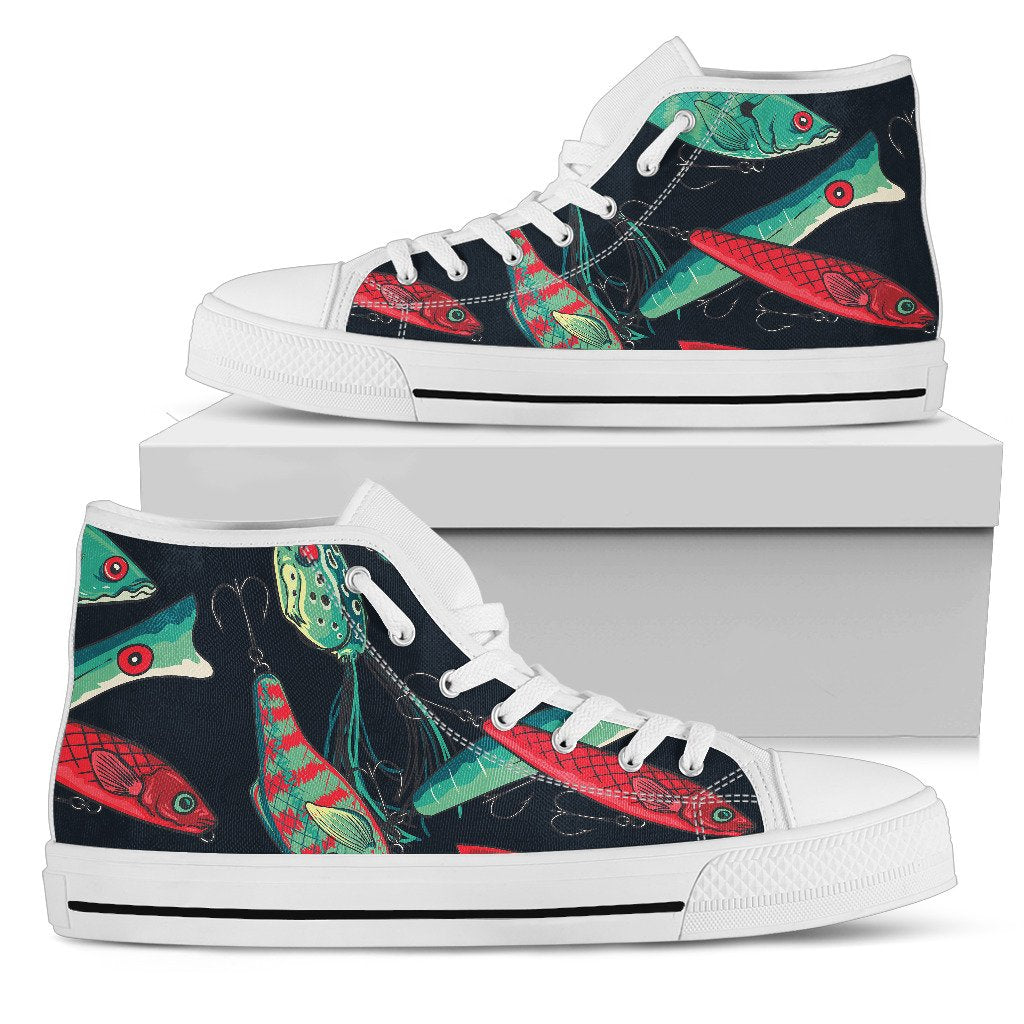 Fishing Bait Pattern Women High Top Shoes