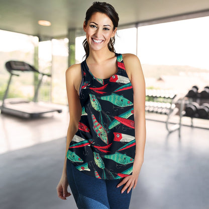 Fishing Bait Pattern Women Racerback Tank Top