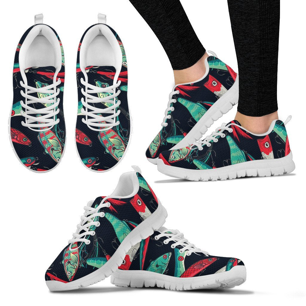 Fishing Bait Pattern Women Sneakers
