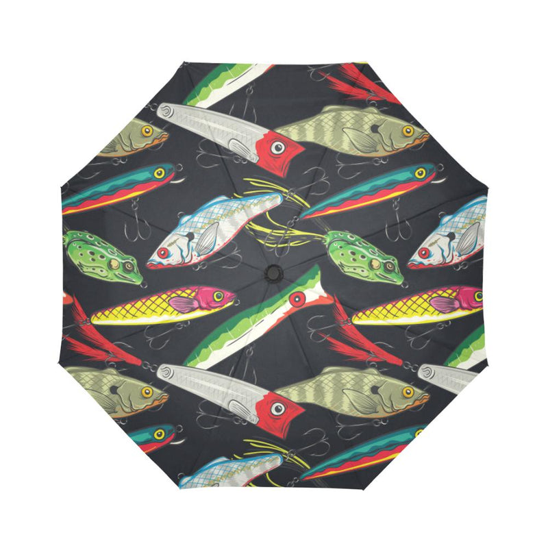 Fishing Bait Print Automatic Foldable Umbrella