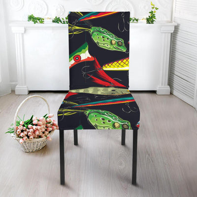 Fishing Bait Print Dining Chair Slipcover-JORJUNE.COM