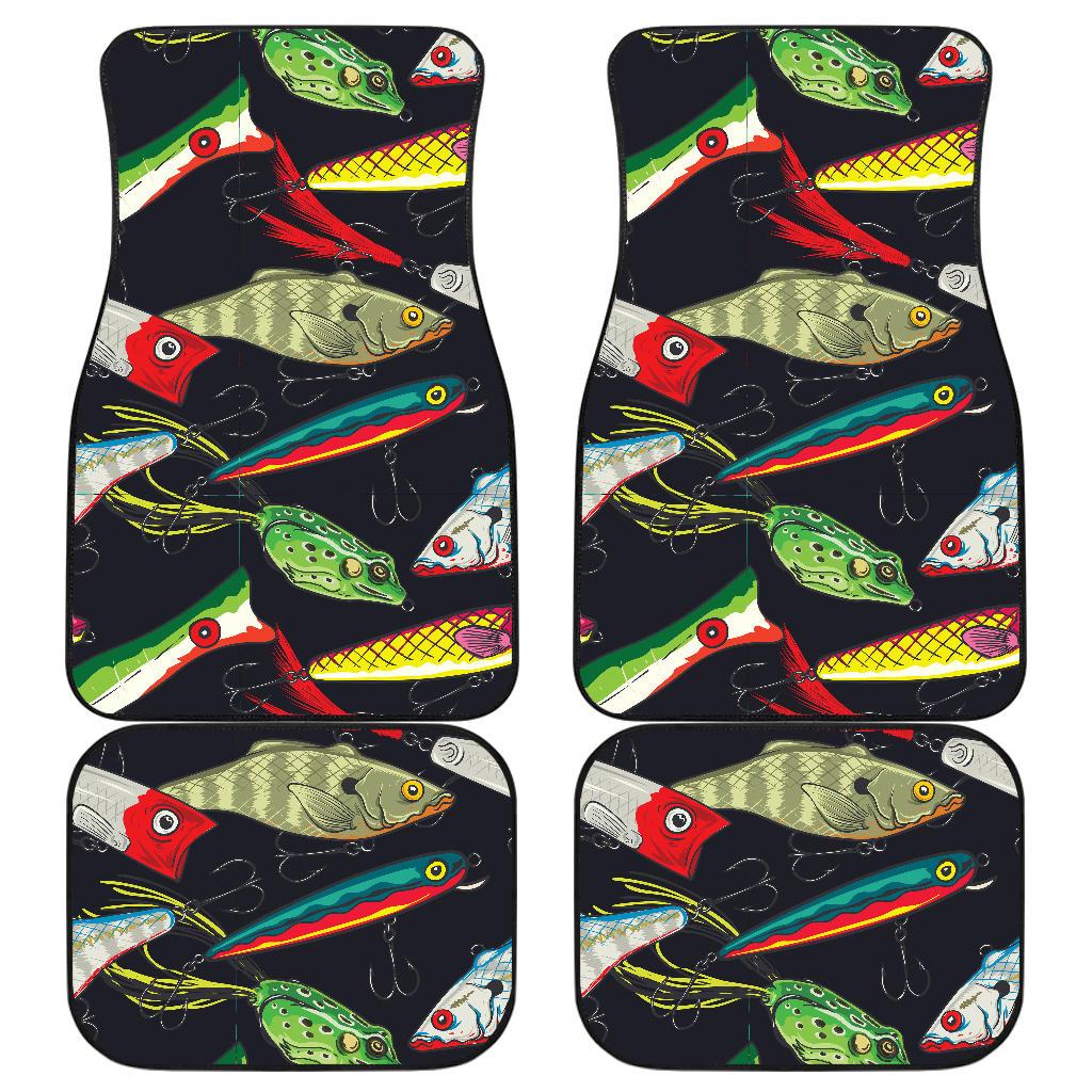 Fishing Bait Print Front and Back Car Floor Mats