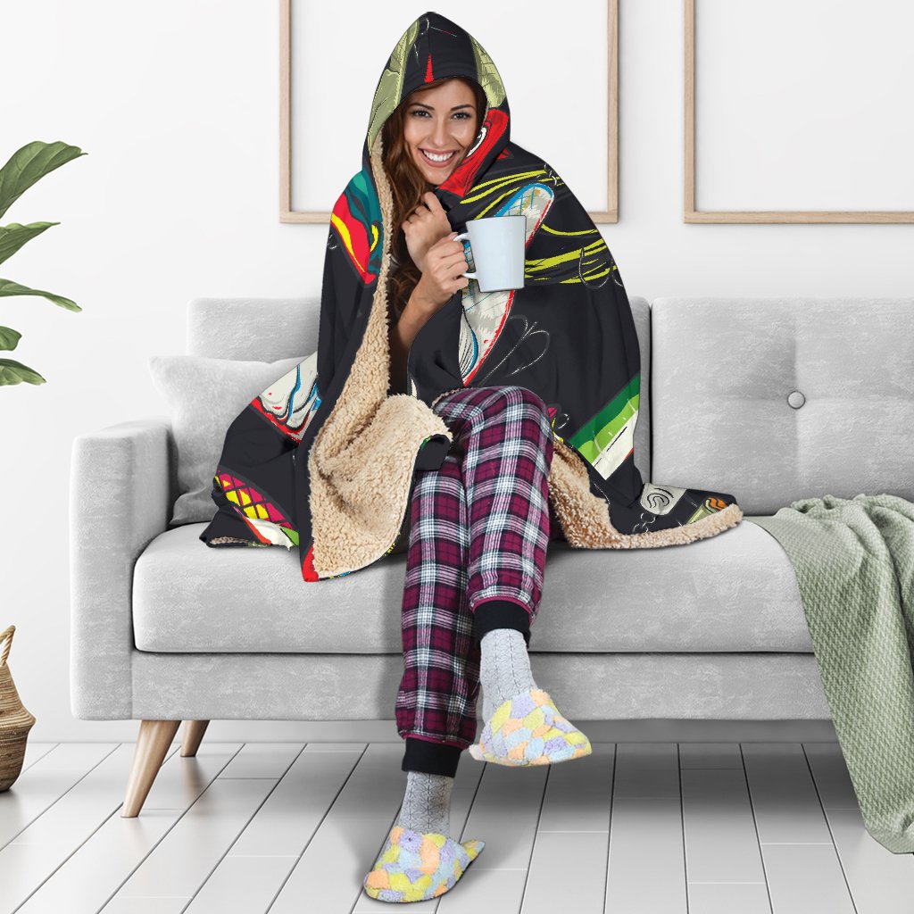 Fishing Bait Print Hooded Blanket-JORJUNE.COM