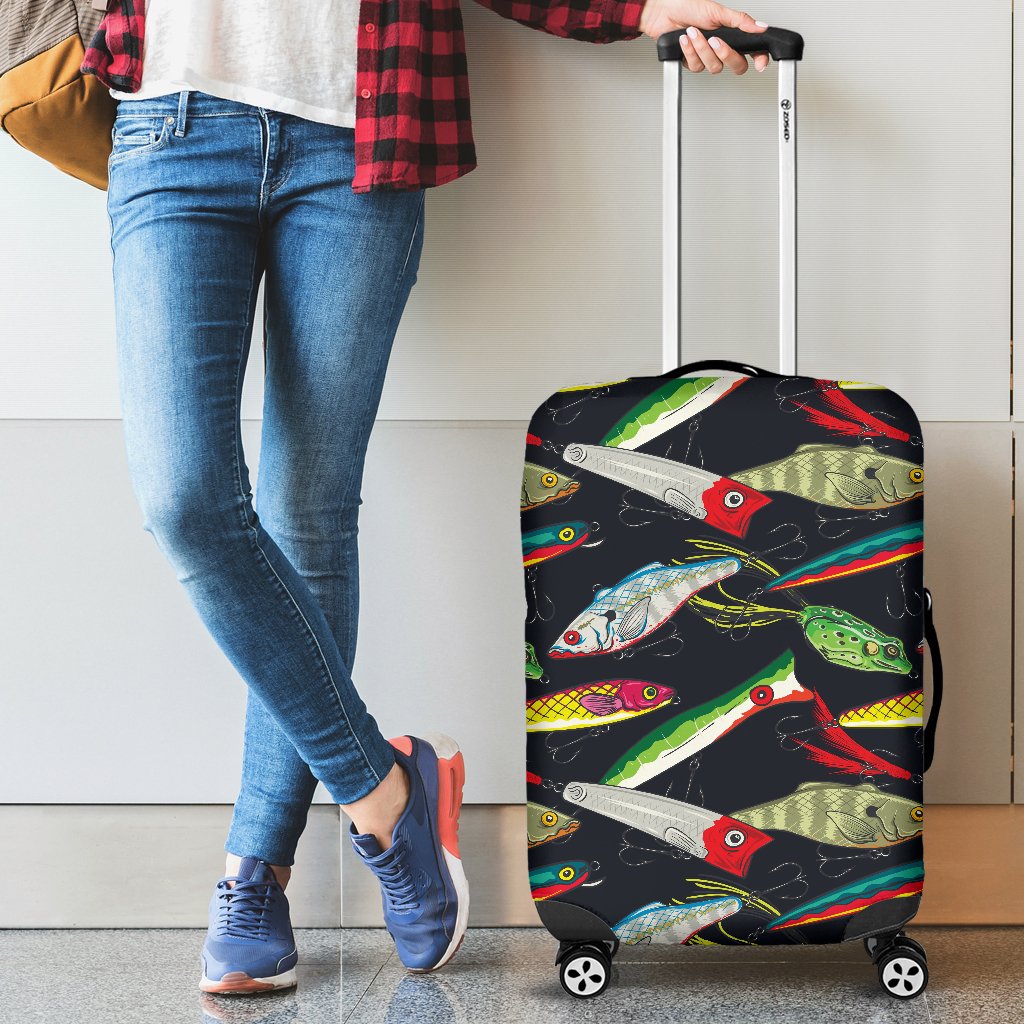 Fishing Bait Print Luggage Cover Protector