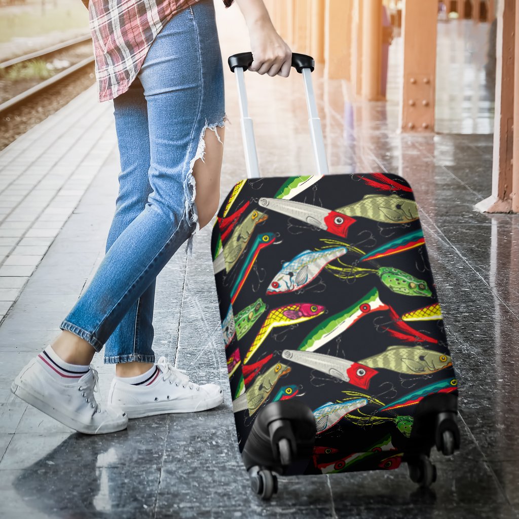 Fishing Bait Print Luggage Cover Protector