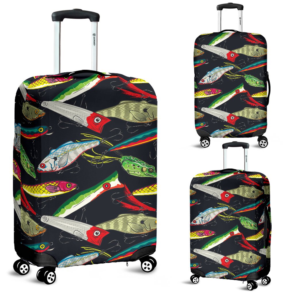 Fishing Bait Print Luggage Cover Protector