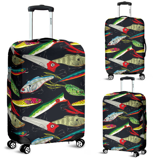 Fishing Bait Print Luggage Cover Protector