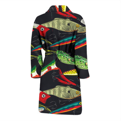 Fishing Bait Print Men Bath Robe