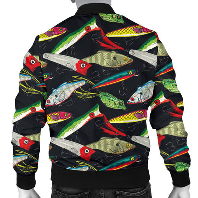 Fishing Bait Print Men Casual Bomber Jacket