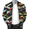 Fishing Bait Print Men Casual Bomber Jacket