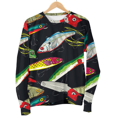 Fishing Bait Print Men Crewneck Sweatshirt